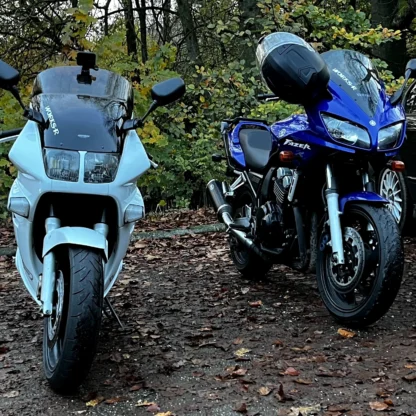 Two bikes side by side with WORKS-R stickers applied